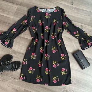 Quarter Sleeve Floral Dress